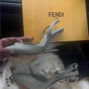 Fendi Women's Green Slingback Heels